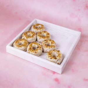Keto box donut pistacja z białą czekoladą 6 szt.
