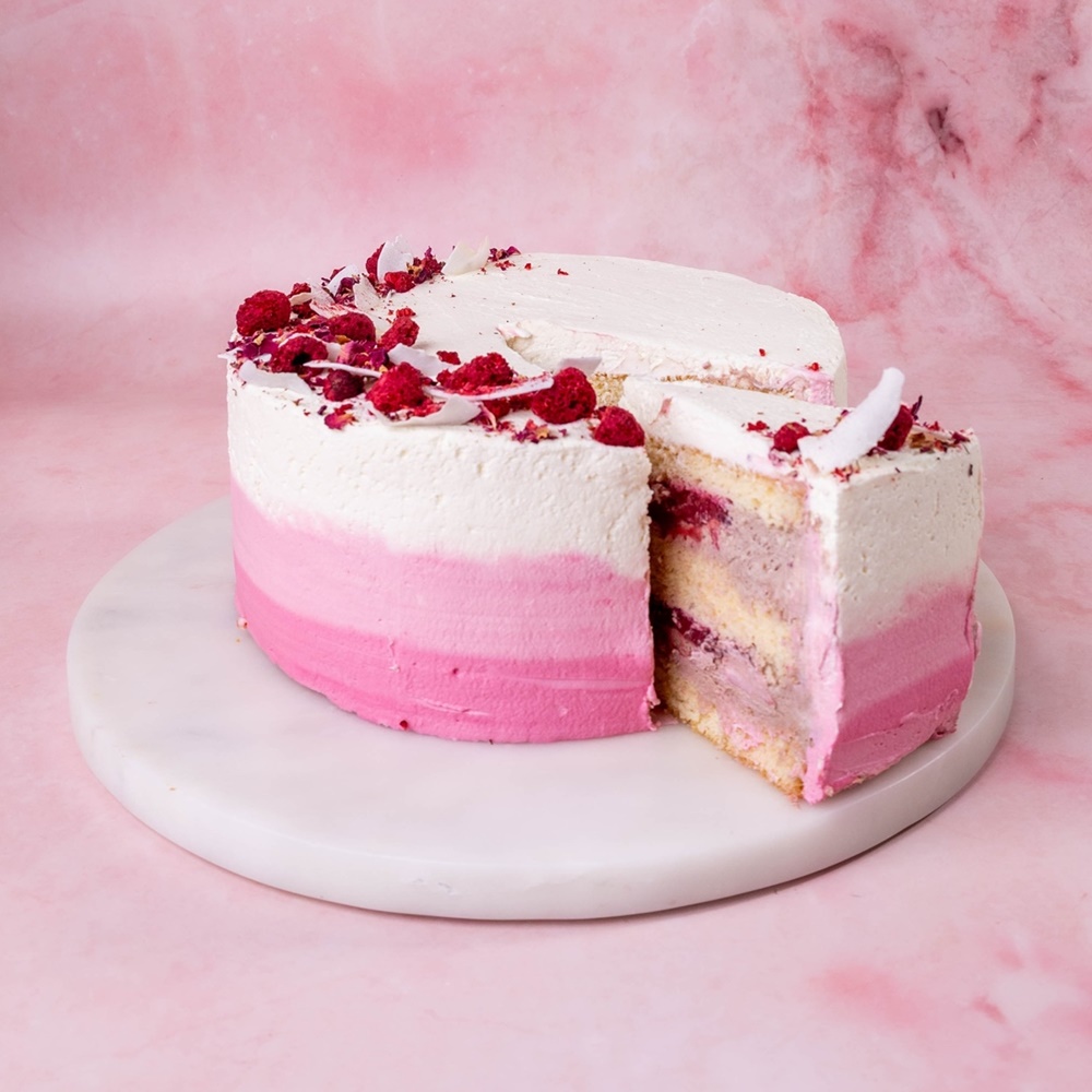 Keto tort kakaowo- malinowy z różą - obrazek 2